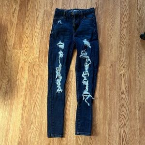 Super high rise ripped skinny jeans